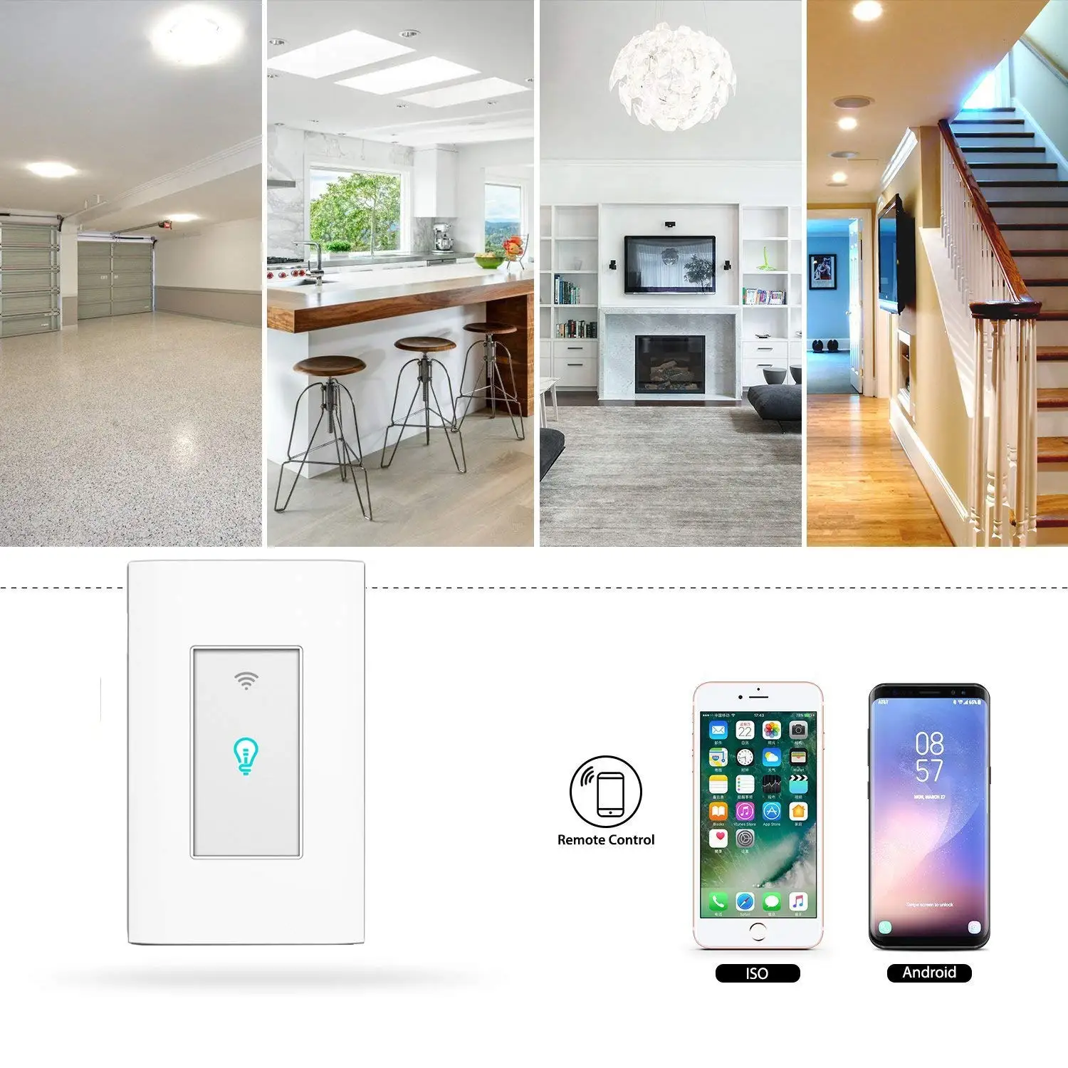 Умный светильник WiFi настенный беспроводной сенсорный совместимый с Alexa домашний