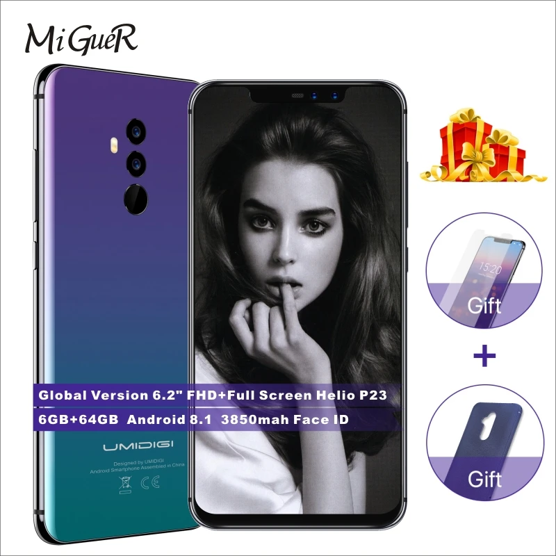 UMIDIGI Z2 Android 8 1 4G глобальная версия 6 2 &quotFHD + полный экран Helio P23 ГБ 64 16.0MP Quad камера 3850