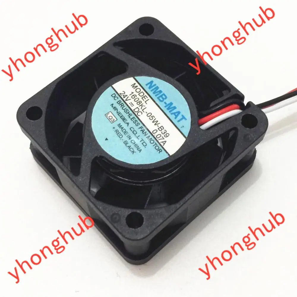 NMB MAT 1608KL 05W B39 LQ3 Сервер охлаждающий вентилятор DC 24V 0.07A 40x40x20 мм 3 провода|fan dc|square fandc
