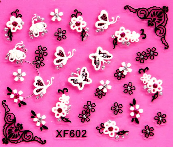 Nail Art Наклейки Для Ногтей Наклейка Симпатичные Carving Цветы И Бабочки Купить Один