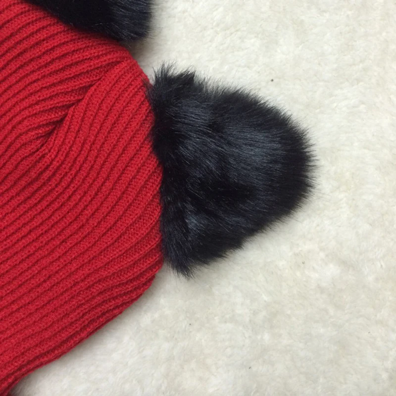 

Mingjiebihuo fashion New cat ears knitted wool hat fashion cute cap autumn and winter warm