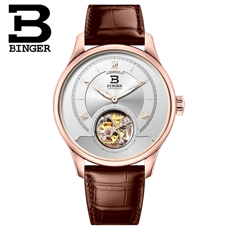 Роскошные швейцарские часы BINGER мужские японские в виде чайки с автоматическим