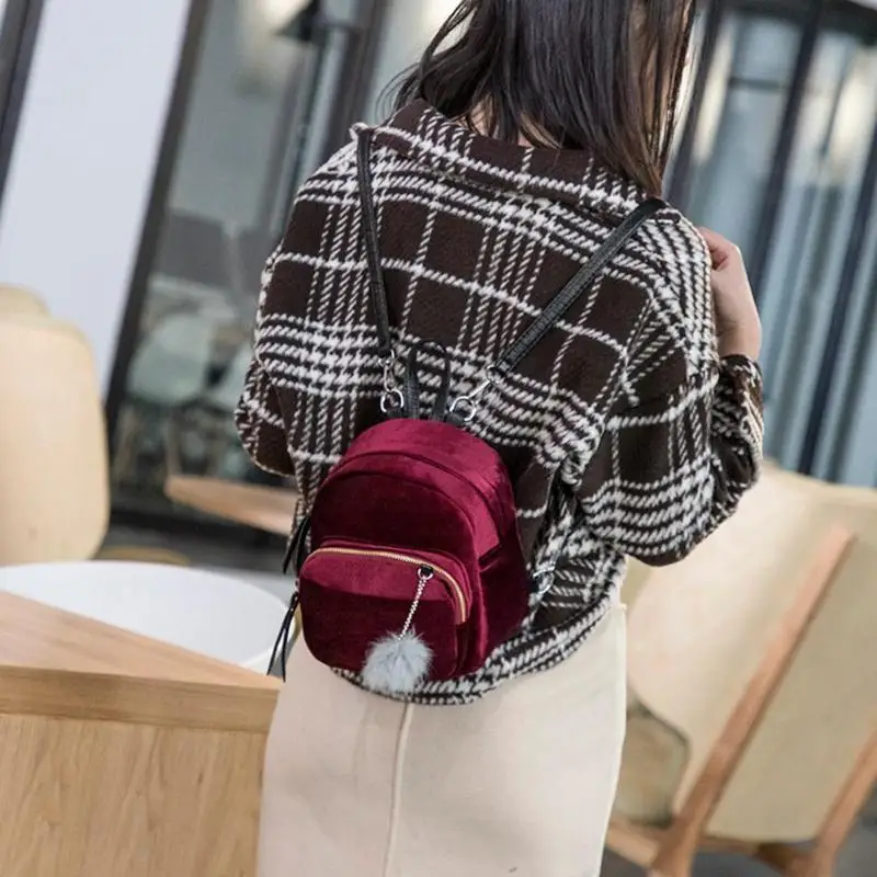 Повседневные женские сумки через плечо бархатные рюкзаки для девочек дорожные