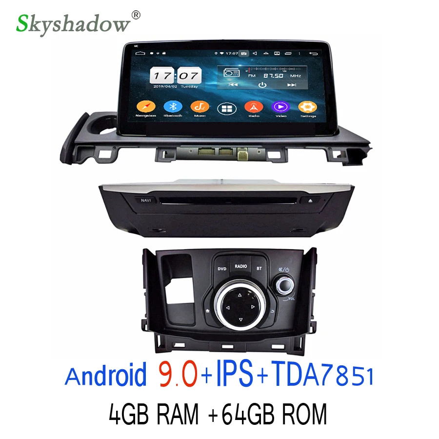 10,25 ''Android 9,0 4 Гб ОЗУ 64 Гб 8 ядерный для Mazda 6 автомобильный dvd-плеер Стерео gps ГЛОНАСС карта RDS радио wifi Bluetooth 4,2