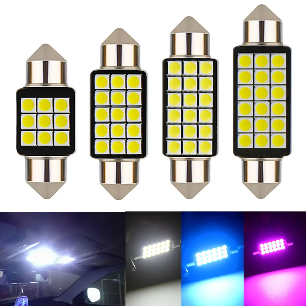 1 шт. автомобиль ламповая гирлянда C5W 31/36/39/41 мм 3030 SMD Canbus Error Free внутренняя лампа для чтения купольные лампы автомобильная пластина лампа белый 12 V