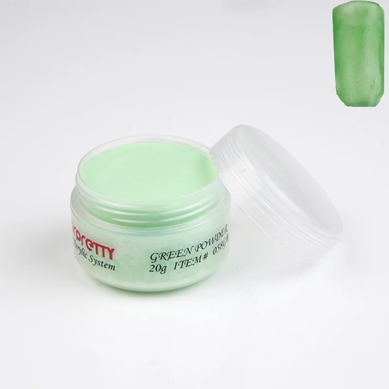 acrylic powder green Acrilico Unha 20 г акриловый порошок акриловый лак для ногтей для Nagels Akrilik белый Akryl розовый прозрачный Polvo Poudre acryl ique Pour Ongle - Цвет: acrylic powder green