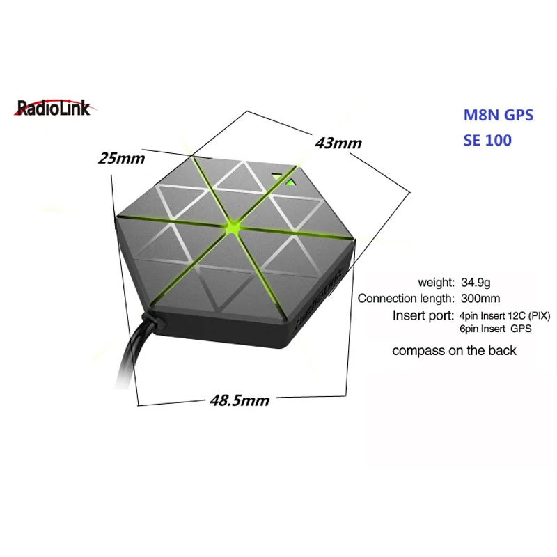 GPS модуль Radiolink SE100 M8N для радиоуправляемого квадрокоптера мультикоптера|Детали и