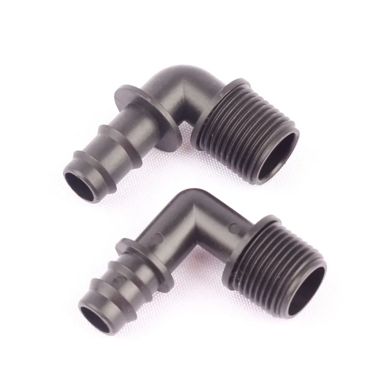 80pcs 1/2" Male Tread To 16PE 90 Degree Elbow Drip Irrigation System Water Pipe Connector Horticulture Watering System Part