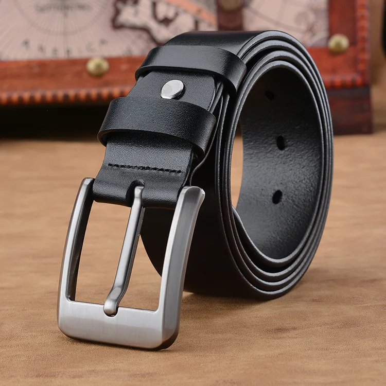 

men genuine leather belts punk metal buckle luxury vintage belt casual hollow designer high quality strap black belt jeans 130