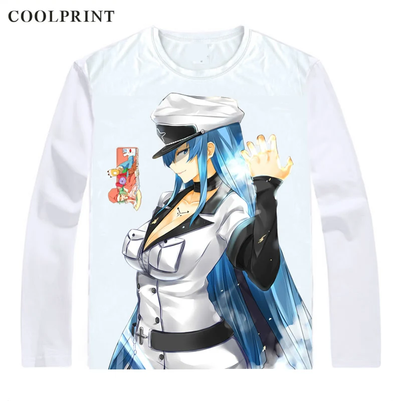 Akame Ga Kill! ga Kiru! Футболки с длинным рукавом Аниме Манга лодочкой Jaegers Kurome Esdese Esdeath