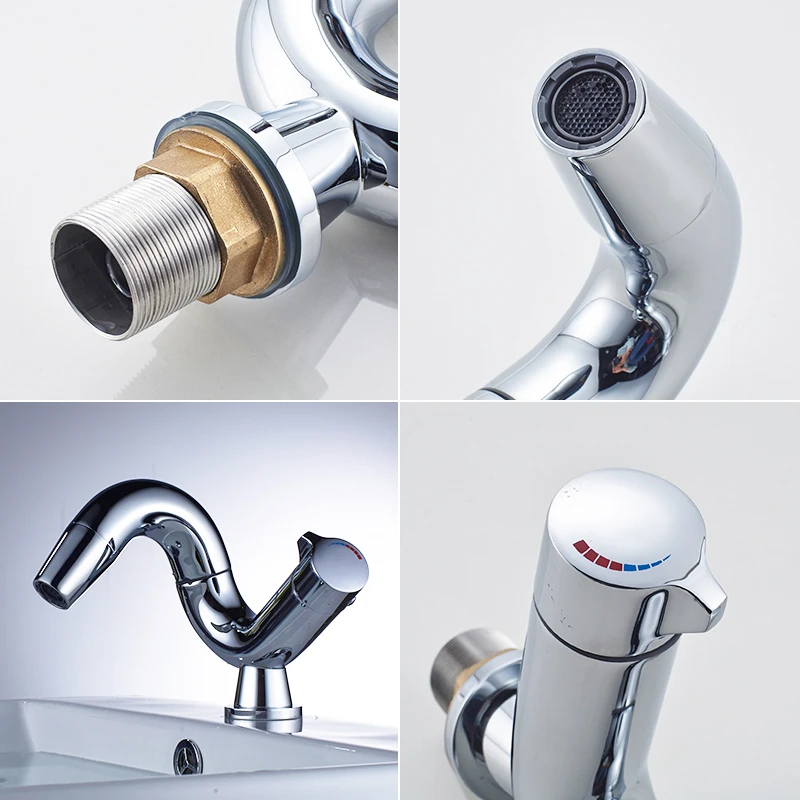 Смеситель для раковины Fapully с одной ручкой вращающийся на 360 градусов смеситель