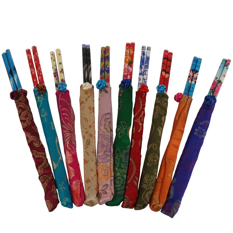 10 пар палочек для еды в классическом дизайне шелковые палочки с принтом
