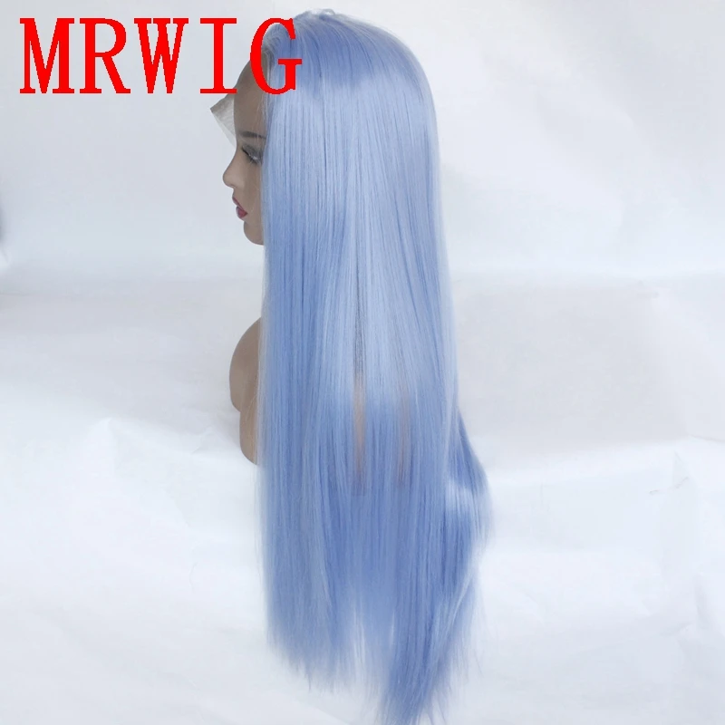 MRWIG 26in 150% плотность светло голубой цвет Синтетический Длинные прямые