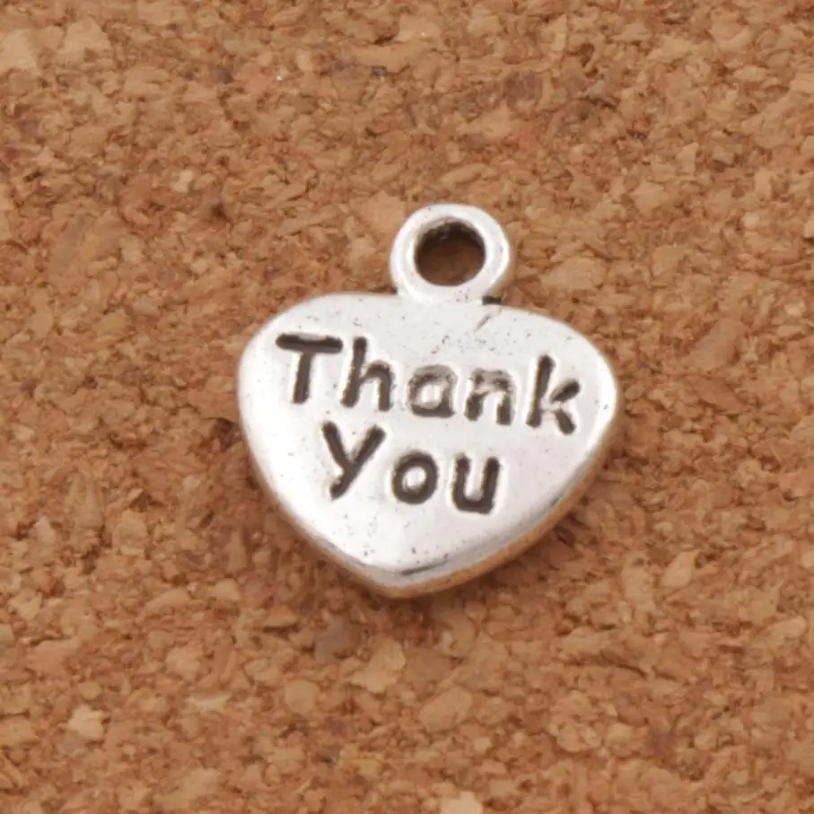 

Thank You Heart Spacer Charm Beads 12.3x10.8mm 300PCS zinc alloy Pendants Alloy Handmade Jewelry DIY L373