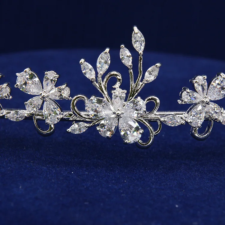 SLBRIDAL Gorgeous Wedding Cubic Zircon Tiara Bridal CZ Crown Queen Princess Pageant Party Headpiece Bridesmaids Hair Accessories | Украшения