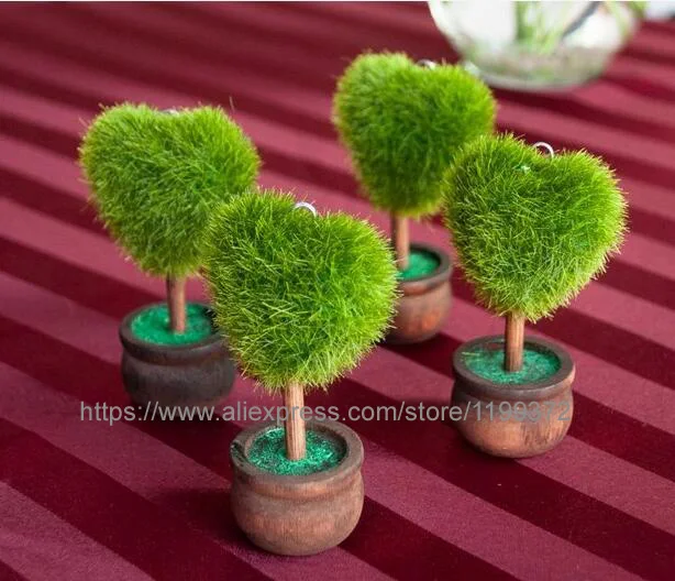 Бесплатная доставка 50 шт. свадебный подарок зеленые растения в горшке форме