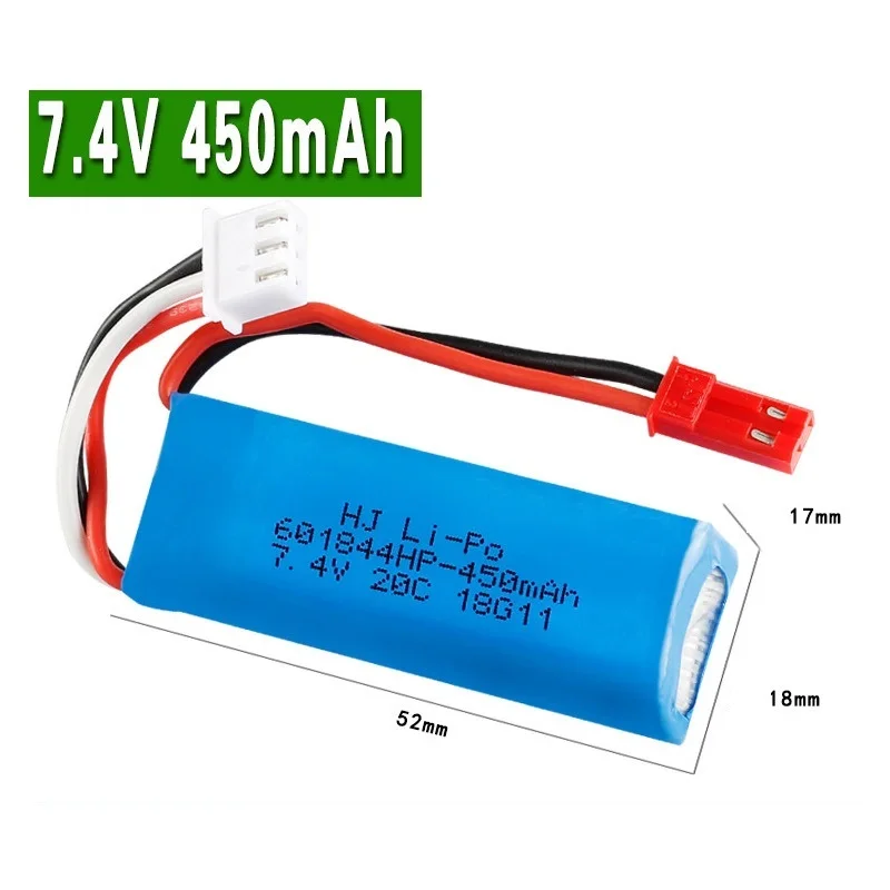 7,4 V 450mAh 20C Lipo батарея для WLtoys K969 K979 K989 K999 P929 P939 RC Car 2s 7,4 v батарея 1 шт/2 шт/3 шт/5 шт/10 шт