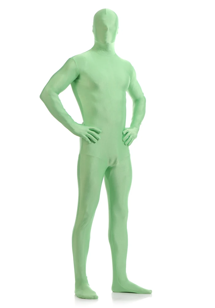 (SCM019) спандекс лайкра светильник зеленый полный тело вторая кожа прозрачные