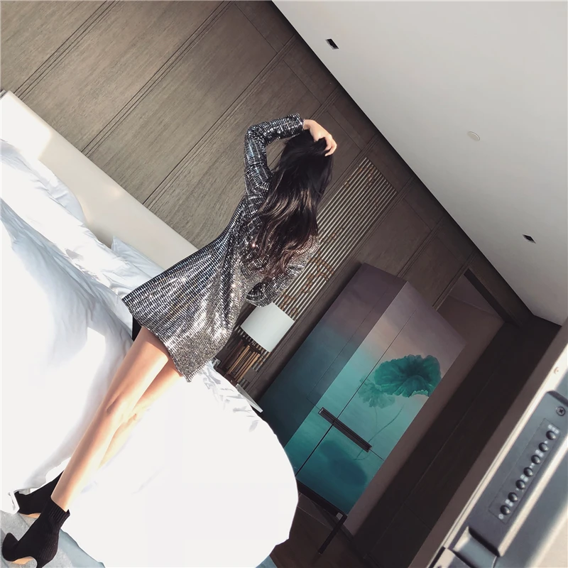 Женское платье с v-образным вырезом RUGOD однотонное мини-платье выше колена весна