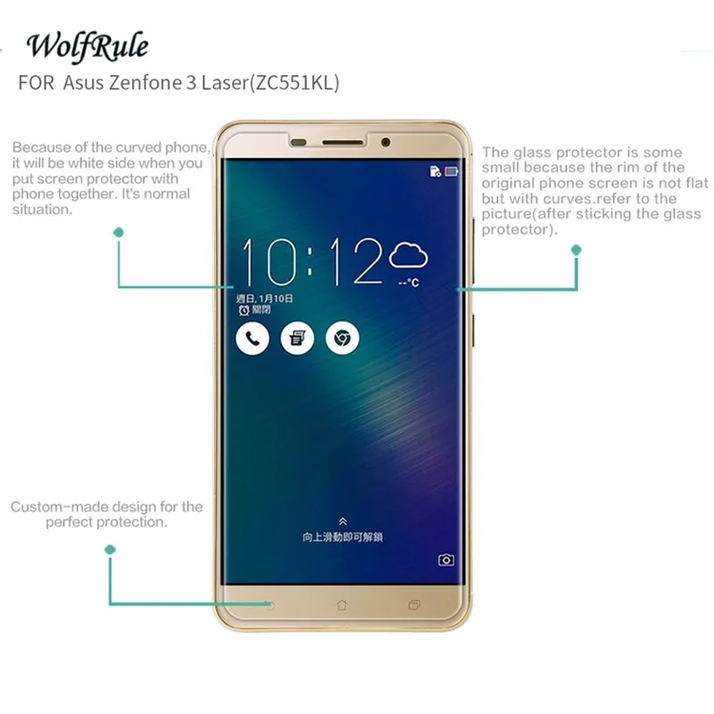 2 шт. для стекла Asus Zenfone 3 Laser ZC551KL защита экрана закаленное стекло для Asus Zenfone 3 Laser ZC551KL стеклянная пленка для телефона