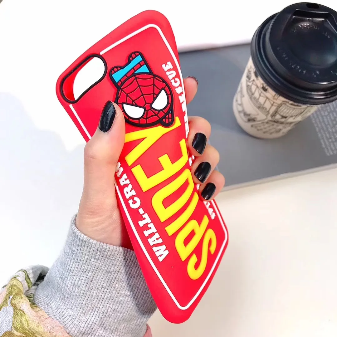 3D стерео Marvel Мстители чехол для iPhone 11 pro X XS Max Xr 7 8 6 Plus Железный человек Америка Капитан человек паук Мягкий силиконовый чехол