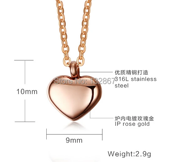 Женское ожерелье с подвеской в виде сердца из нержавеющей стали