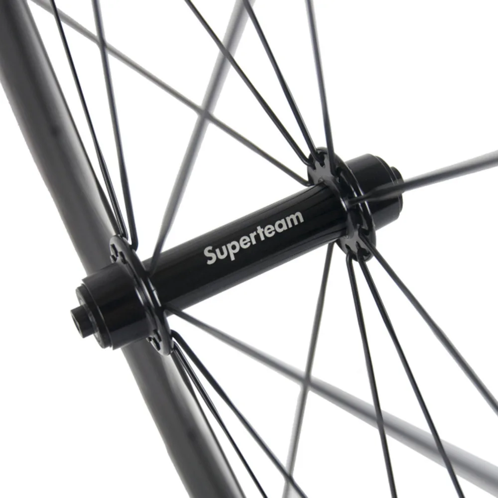 Колесная пара Superteam полностью карбоновая 50 мм клинчерная поверхность торможения