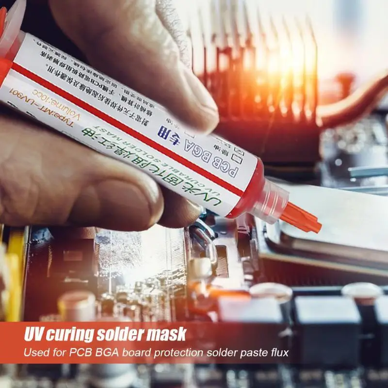10CC Oil UV Solder Mask BGA PCB Paint Prevent Corrosive Arcing Soldering Paste Adhesive Curable Cream for | Инструменты