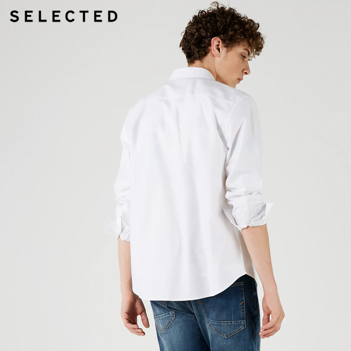 Мужская хлопковая Повседневная рубашка с длинными рукавами буквенным принтом