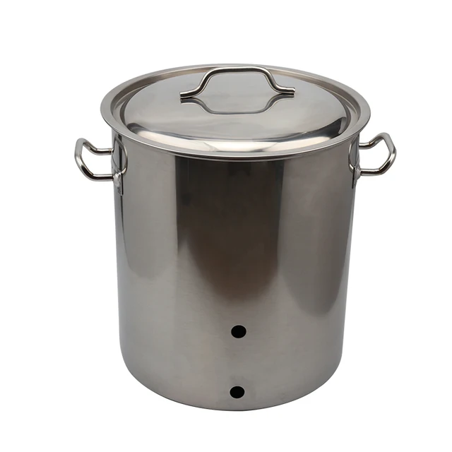 Beer Kettle with Weldless Thermometer and Ball Valve