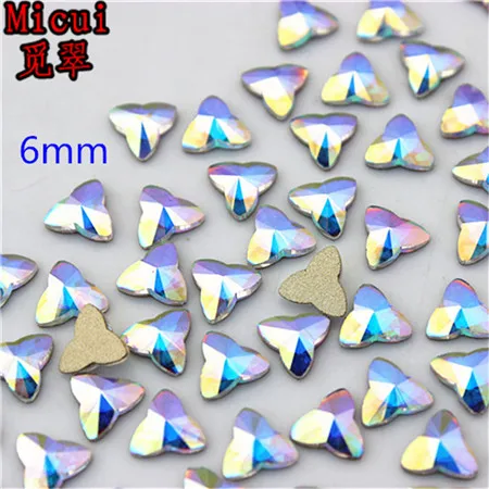 6mm Flower Micui 36 шт. несколько форм AB прозрачное стекло Кристалл Плоская задняя сторона клей для страз на не горячей фиксации 3D дизайн ногтей украшения MC15 - Цвет: 6mm Flower
