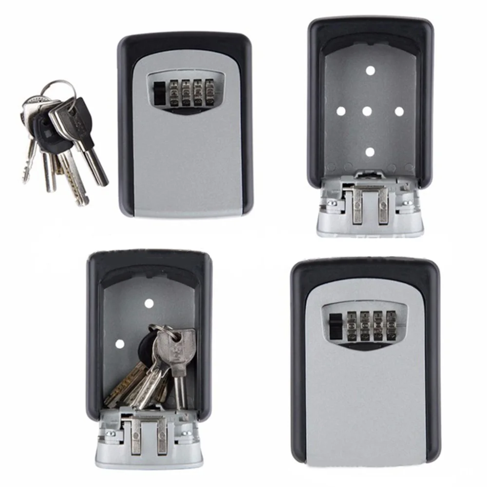 

Key Box Organizer Storage Box Password Insurance Box Home Password Box Key Lock Wall-Mounted Aluminum Alloy