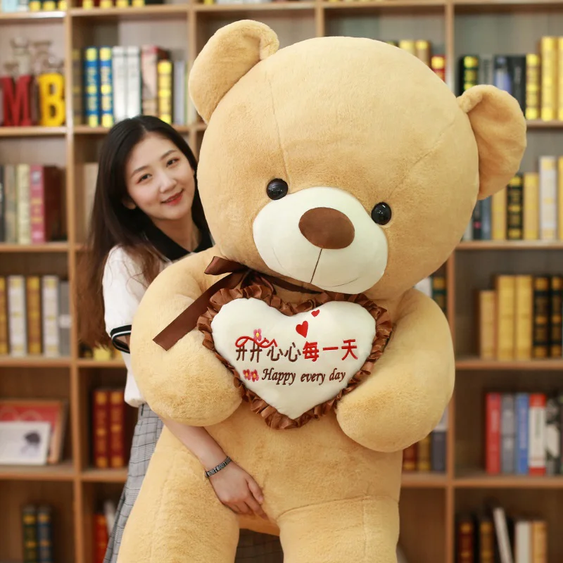 1 шт., большой плюшевый мишка I Love You, мягкая игрушка с сердечком, подарок на день Святого Валентина, День рождения, Рождество для девочек