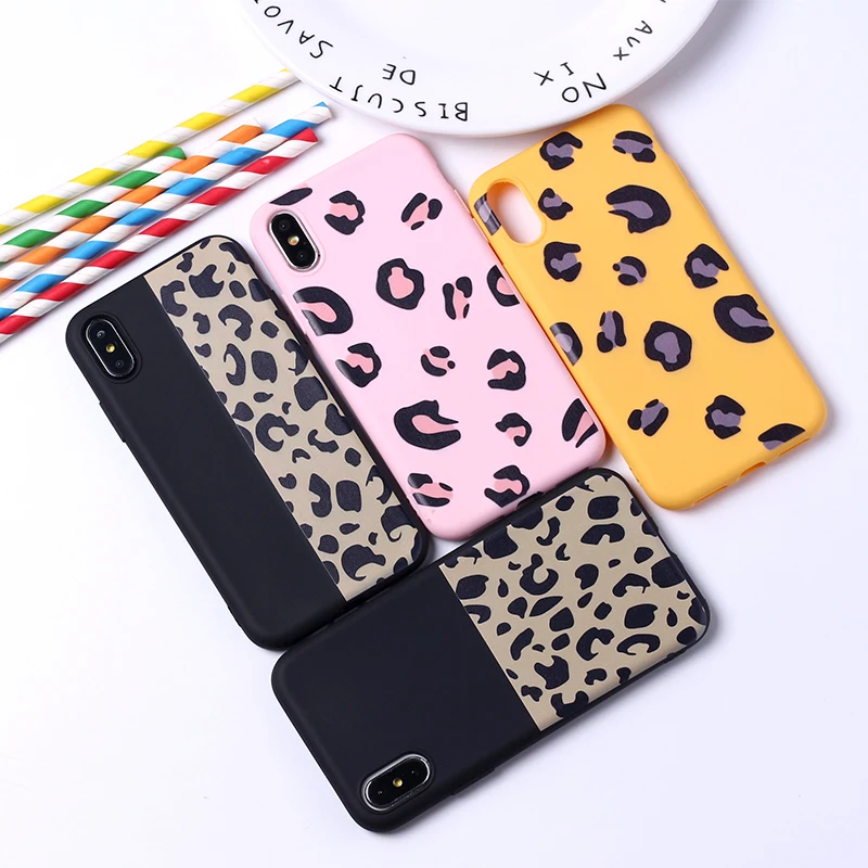 

Sexy Colorful Leopard Print Panther Soft Candy Silicone Phone Case Cover Coque For iPhone 12 11 7 7Plus 6 6S 8 8Plus X XS Max