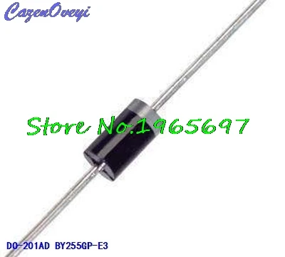 10 шт./лот BY255GP BY255 3A 3000mA 1300V DO 201 в наличии|Интегральные схемы| |