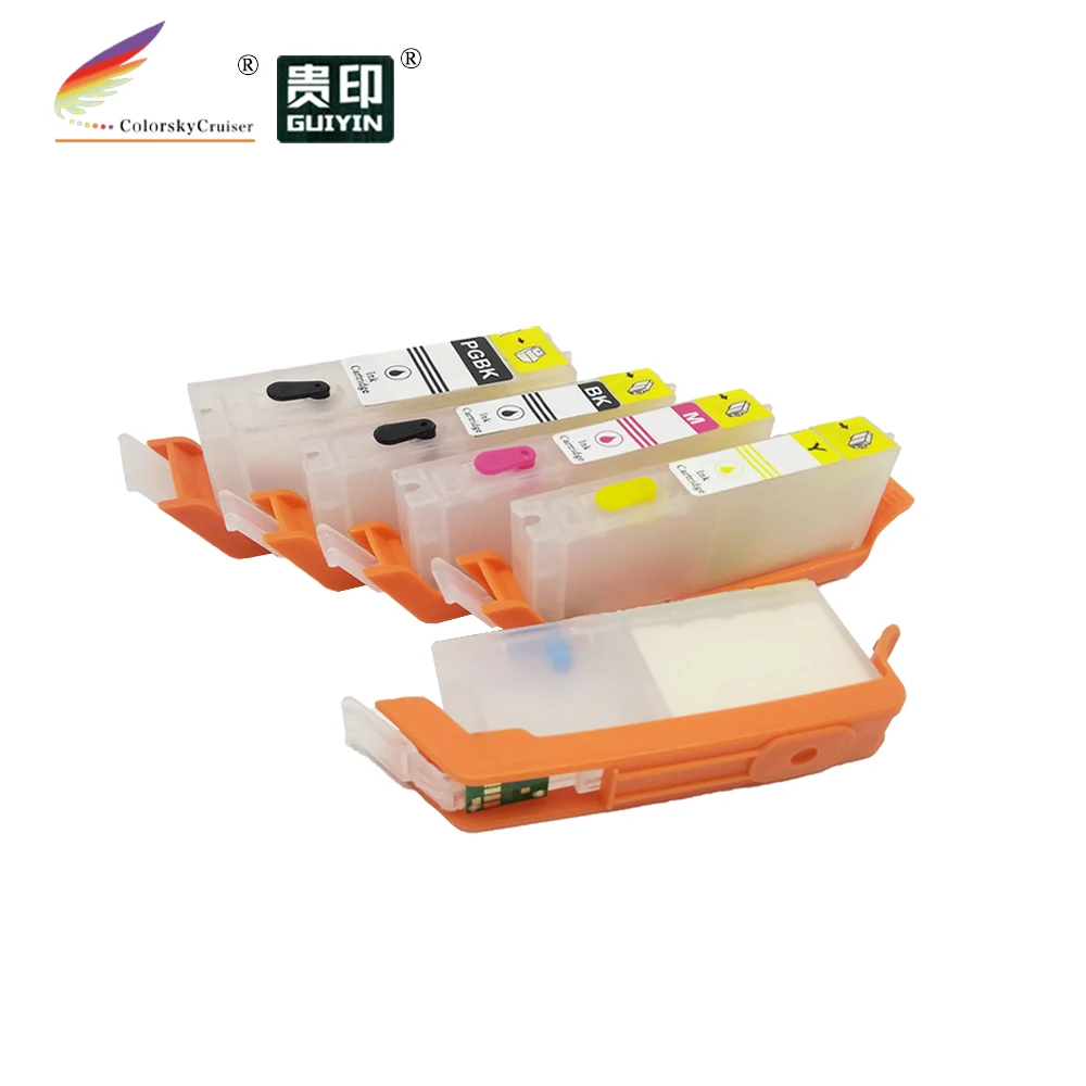 (RCC670-5) многоразовый чернильный картридж для Canon PIXMA MG6860 MG5760 MG6865 MG5765 PGI-670 PGI670 PGI 670 BK C