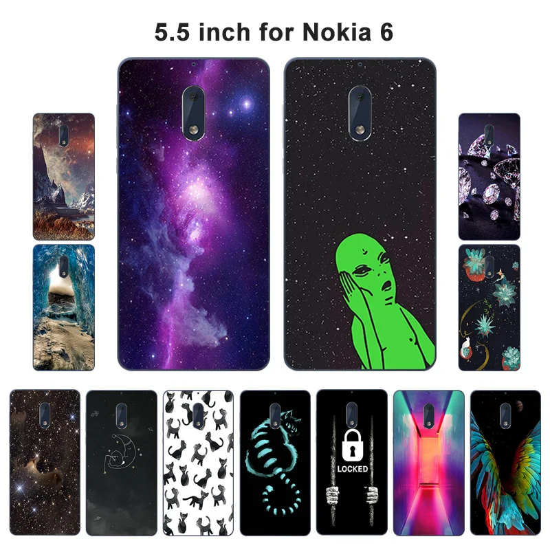 Чехол для Nokia 6 шесть мягких силиконовых чехлов из ТПУ туманность окрашенные