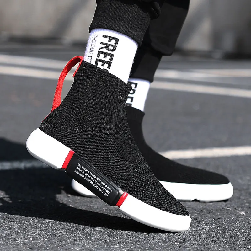 Мужские высокие кроссовки дышащая повседневная обувь носки модные | Обувь