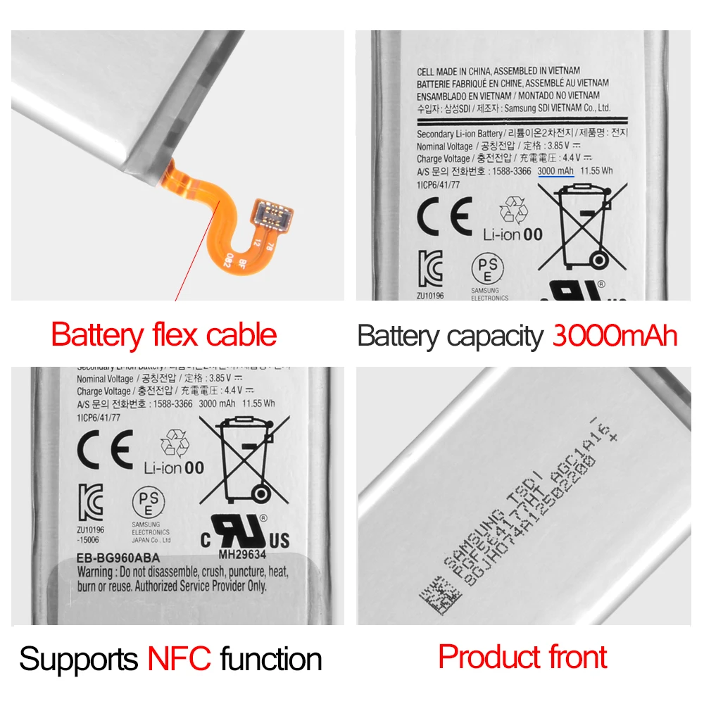 Srjtek для samsung Galaxy S9 Батарея с инструментами EB-BG960ABE 3000 mAh G960 G960F G9600 SM-G960 | Мобильные