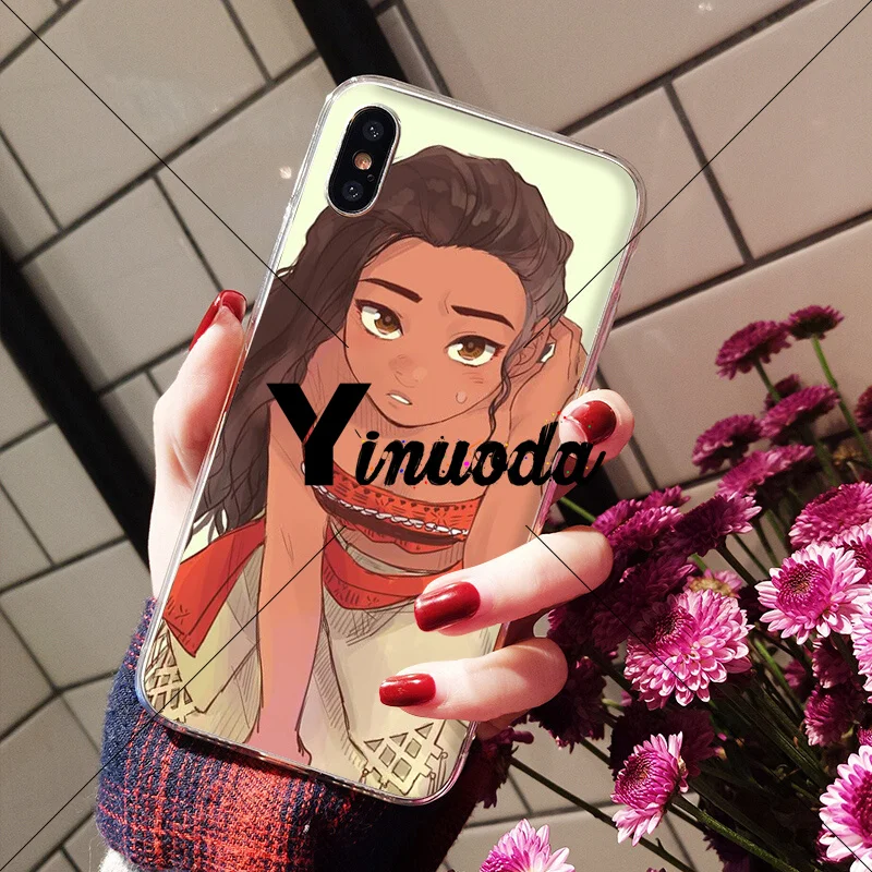 Yinuoda принцесса Моана прозрачный мягкий чехол для телефона Apple iPhone 8 7 6 6S Plus X XS MAX 5 5S