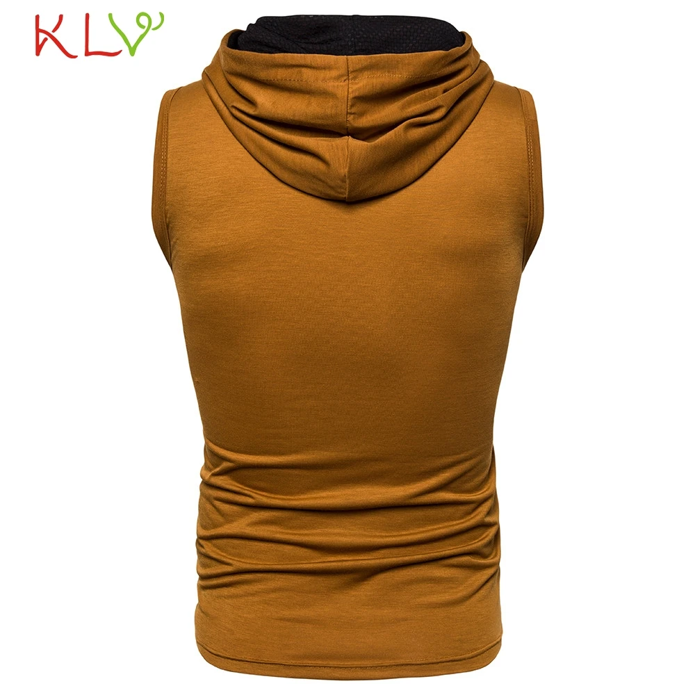 Майка мужская летняя с капюшоном без рукавов приталенная Фитнес Бодибилдинг