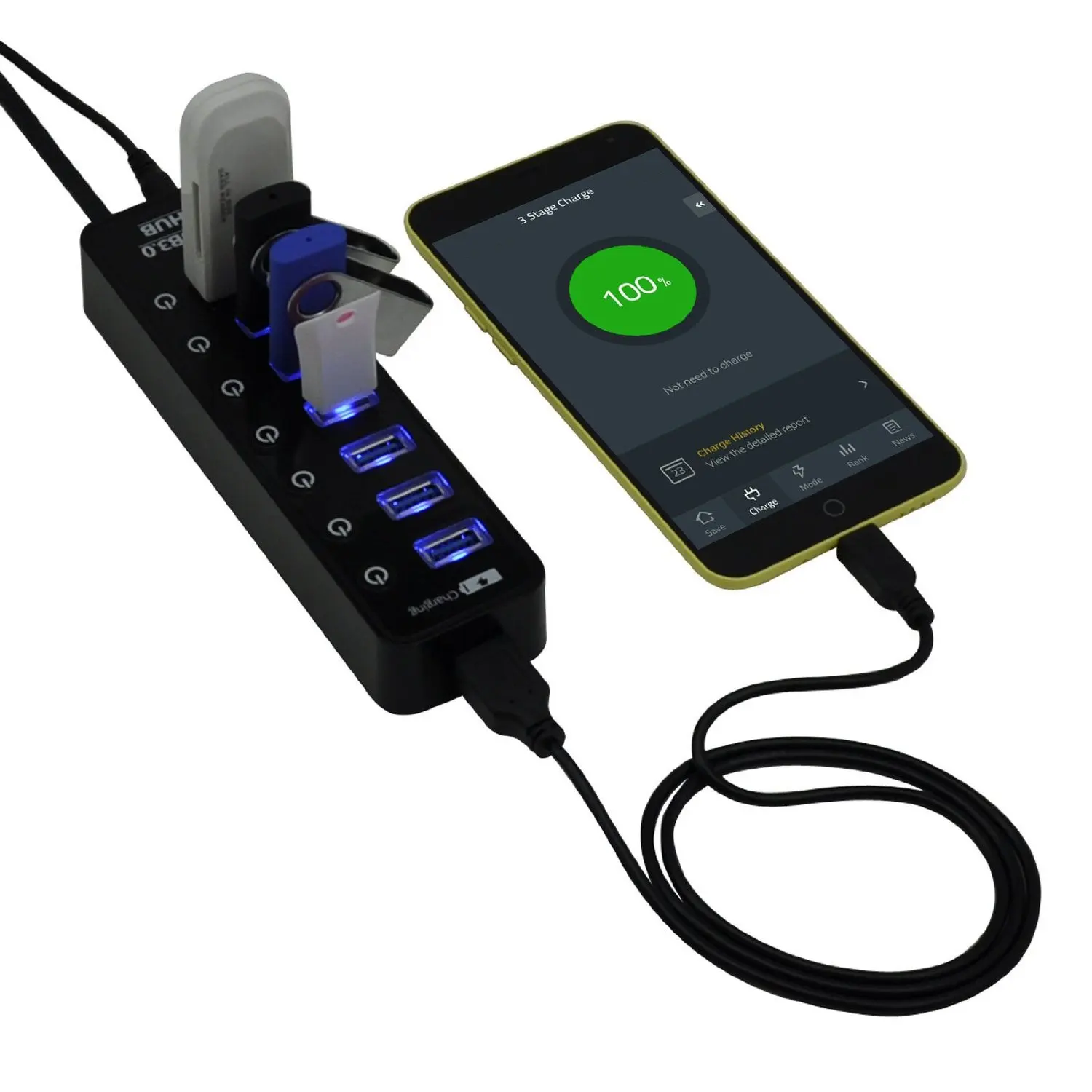 USB 3 концентратор 0 7 портов с зарядкой питания и переключателем разветвитель