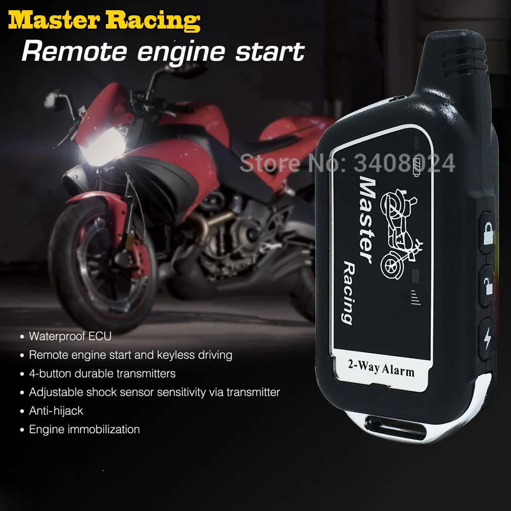 Two 2 Way Motorcycle Alarm System Scooter 2 Way Burglary Alarm Remote Engine Start Moto Motor Security Alarm Theft Protection