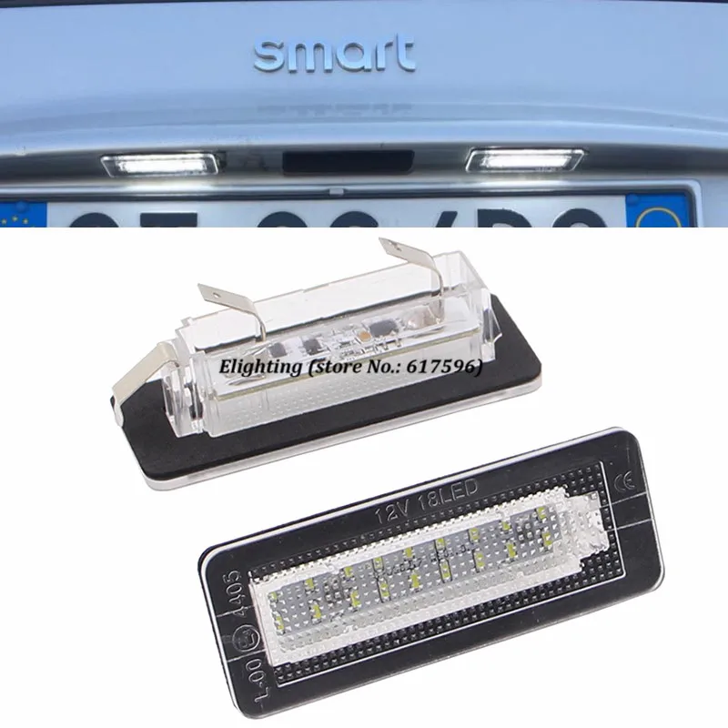 2 шт. 18SMD светодиодный номерной знак без ошибок для Benz Smart Fortwo Coupe 450|benz plate|error freesmart