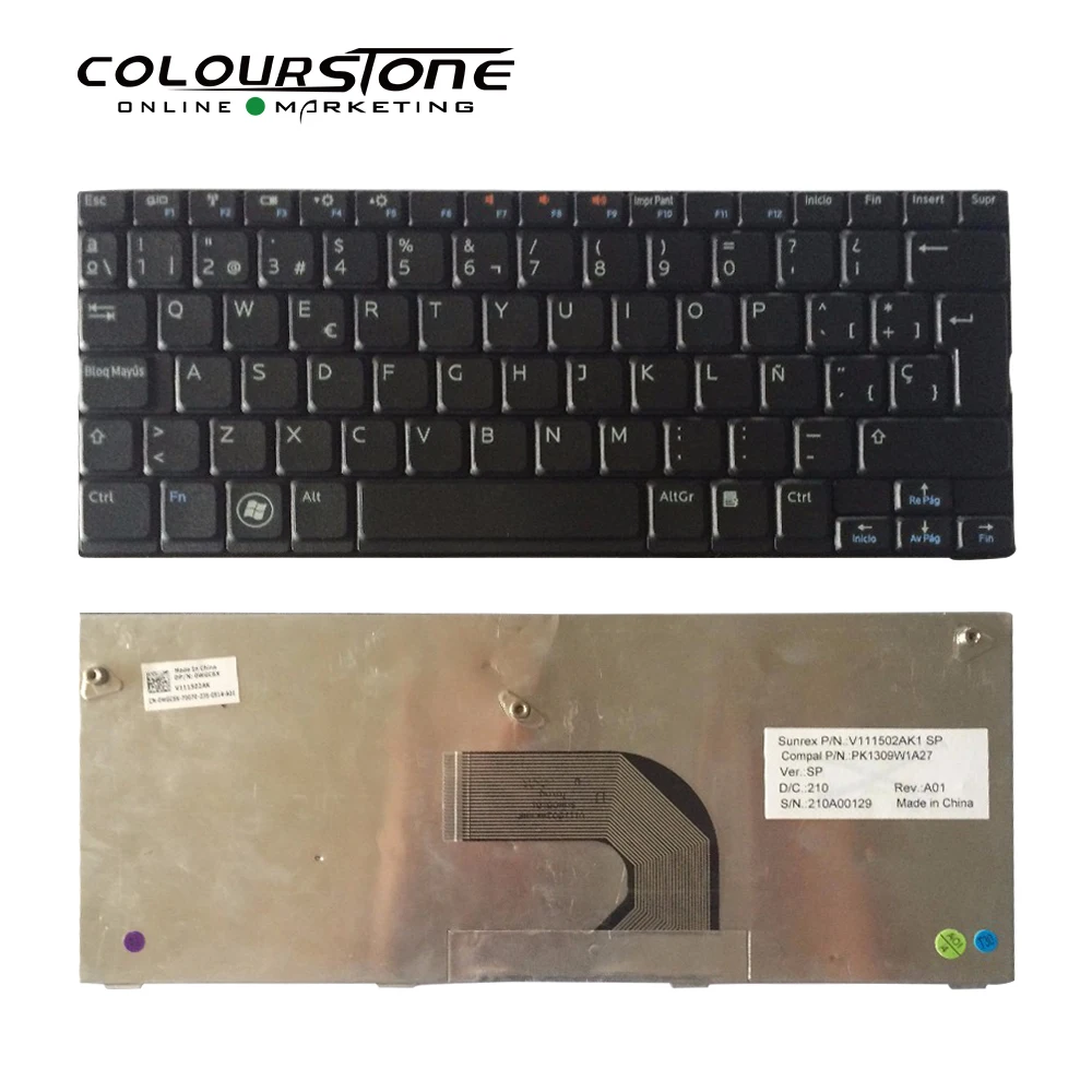 

1012 SP laptop keyboard For Dell for Inspiron 1012 Mini10 mini 10 1014 1018 P04T P01T Spanish laptop keyboard black keyboards