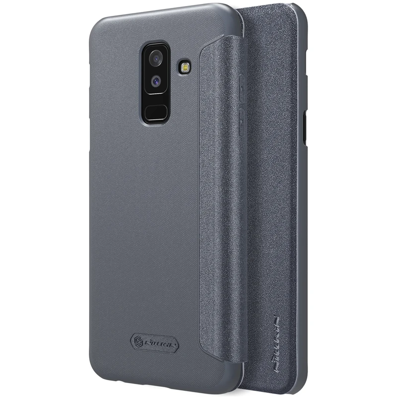 Для Samsung Galaxy A6 Plus чехол NILLKIN Sparkle откидная кожаная задняя крышка для телефона сумка