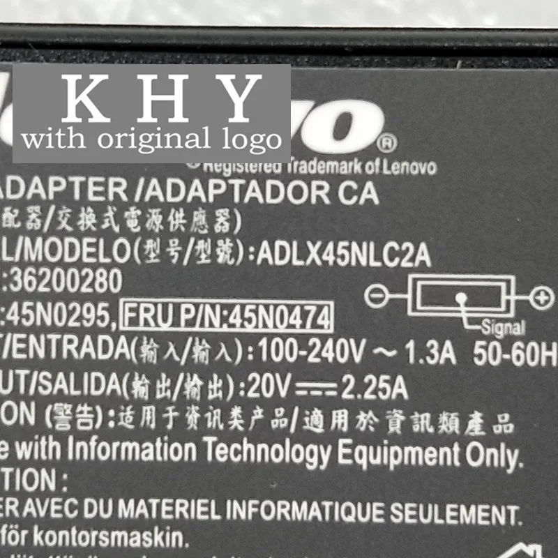 45 Вт 2pin адаптер переменного тока P/N 45N0292 45N0294 45N0296 45N0300 45N0473 45N0474 45N0475 00HM612 00HM614 00HM616 00HM625