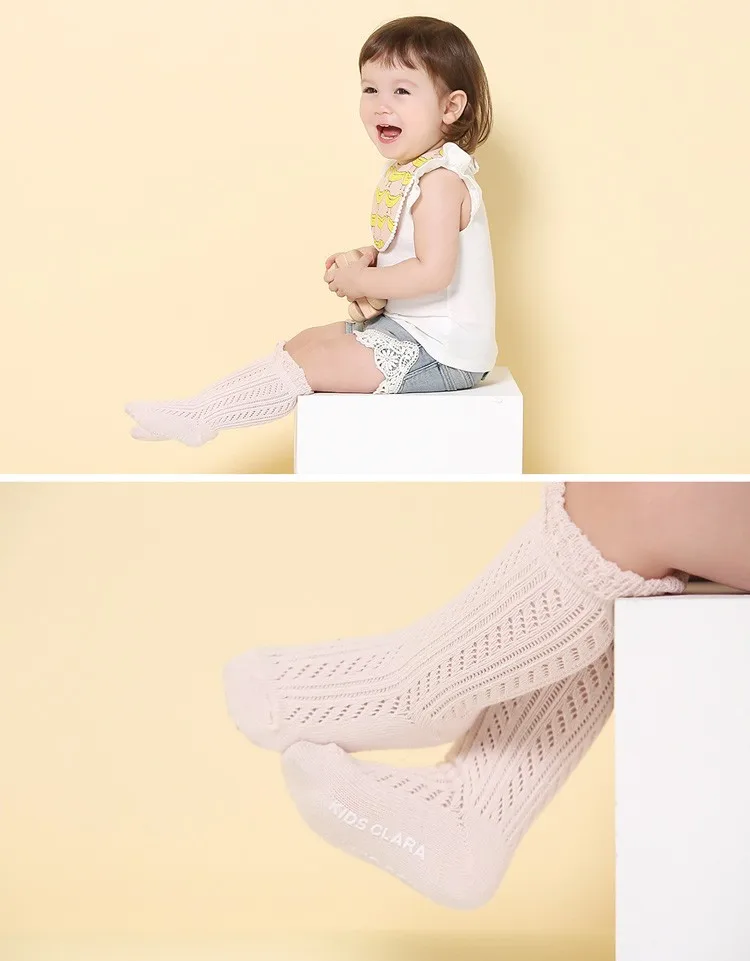 Baby Girl Socks 0-2 Year Toddler Cotton Mesh Breathable Newborn Infant Boy cotton Summer High knee | Детская одежда и обувь