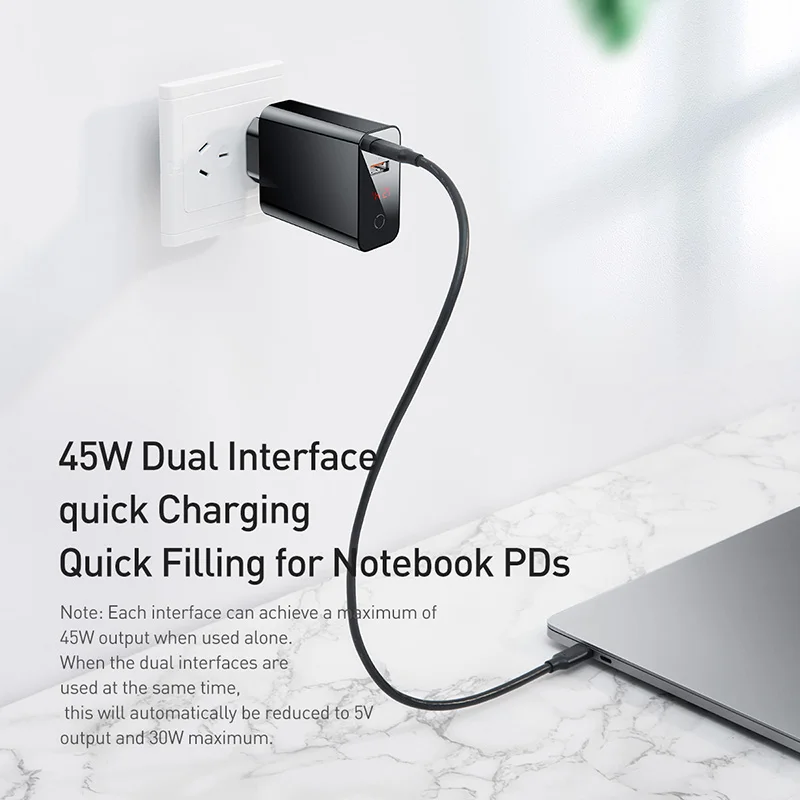 Baseus Высокое качество 45 Вт Usb C type зарядное устройство быстрое 3 0 ЕС адаптер