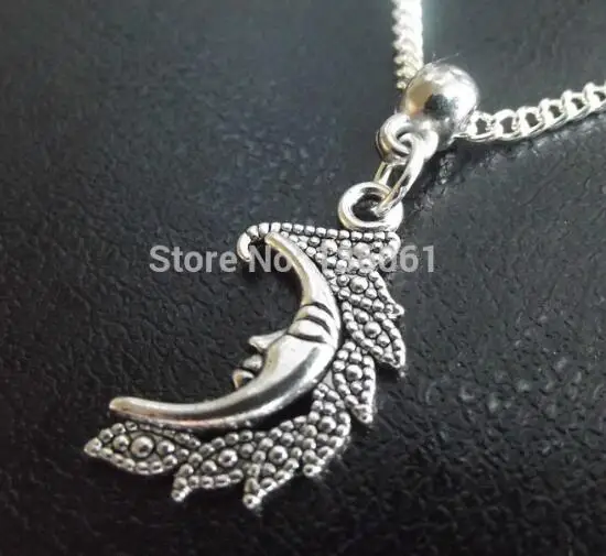 Винтажное серебряное ожерелье с подвеской в виде парусника АНКХ Креста Луны